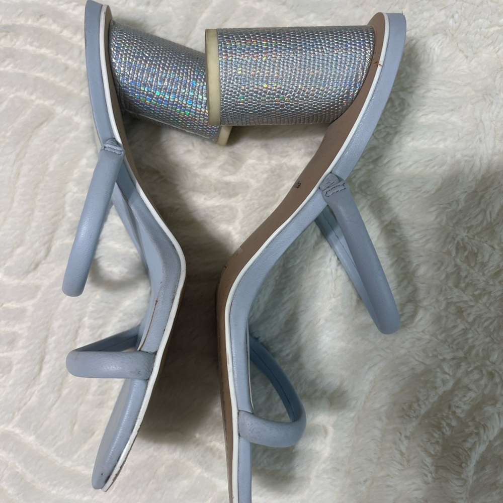 Dolce Vita Noles Light Blue Silver Block Heel Sandals 7.5 - Picture 10 of 14